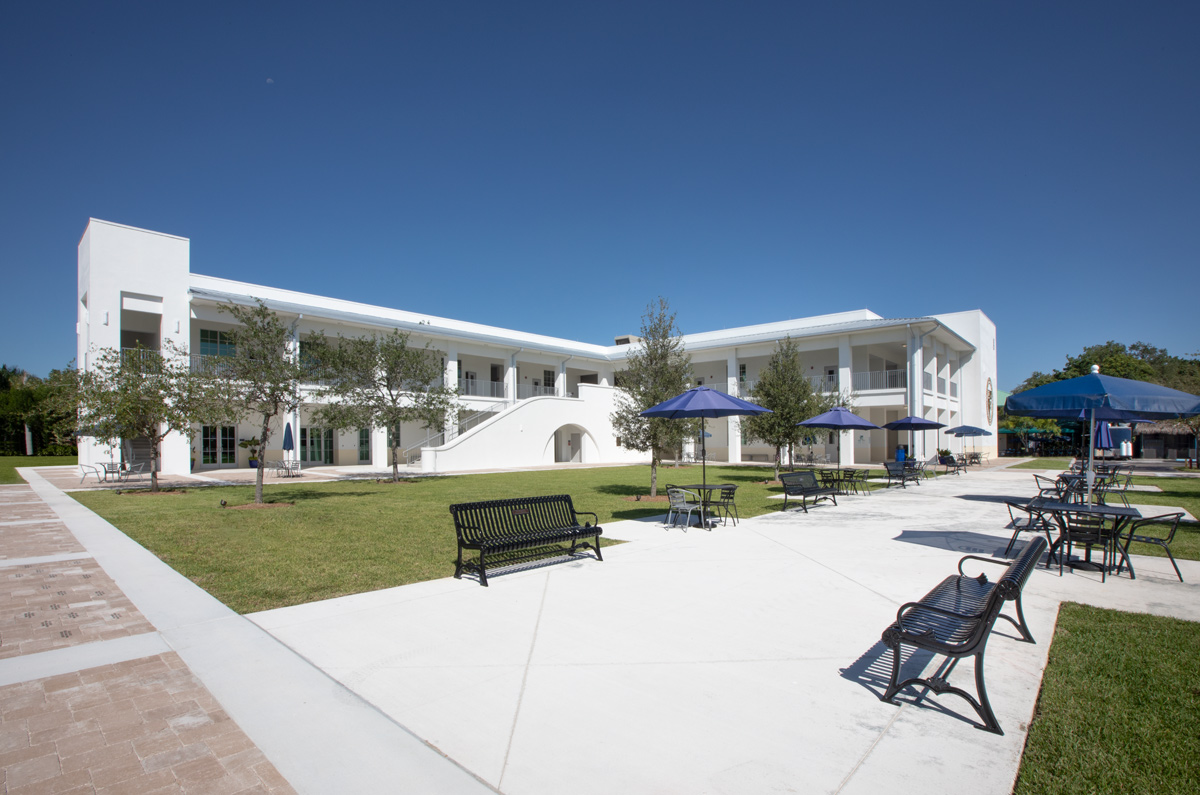 Architectural view of Palmer Trinity student center in Miami, FL